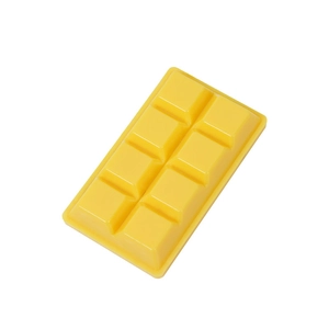 Yellow 8-cavity square silicone mold for chocolate and handmade soap making