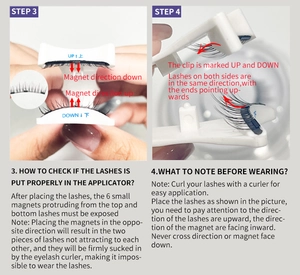 Step-by-step tutorial for applying 6-magnet magnetic lashes with applicator tool