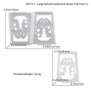 Dimensioni dettagliate dello stampo in silicone a coniglio pasquale per candele