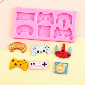 Pink silicone mold for DIY game controller shapes for cake decoration and crafts