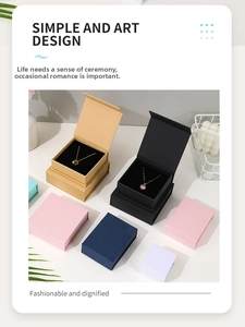 Colorful flip-top jewelry boxes with black flocking sponge inserts for necklaces and rings