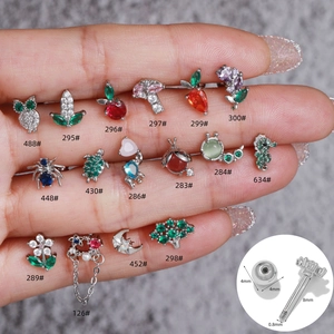 Minimalist animal stud earrings set in silver finish with colorful zircon stones