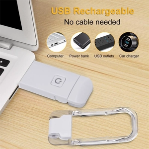 Portable white USB rechargeable book light for eye protection and reading on computer