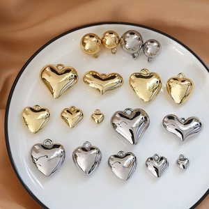 Heart And Ball Pendants Alloy Metal Glossy Mirror Surface DIY Jewelry Making Accessories For Necklaces Earrings Solid Fashion