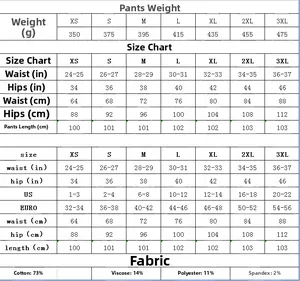 Tableau des tailles détaillé pour jeans taille haute avec mesures US, EURO et en CM