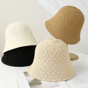 Cappello A Secchiello In Maglia Crochet Traforato Protezione Solare Traspirante Stile Giapponese Da Donna