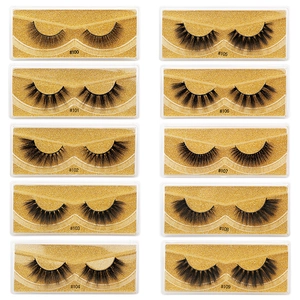 False Eyelashes 3D Faux Mink Synthetic Fiber Handmade Cruelty Free Reusable Soft Natural Thick Long Cross Eye Makeup