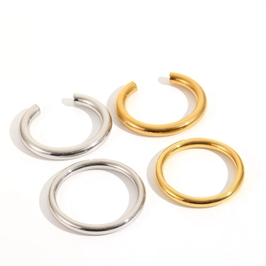 Bracelets minimalistes en acier inoxydable or 18 carats et argent, ouverts et fermés