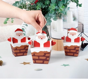 Detail of 3D Santa climbing chimney gift box showing opening mechanism with 10pcs pack