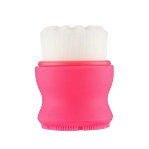 Manual Facial Cleansing Brush Double Sided Silicone Synthetic Fiber Bristles Deep Pore Cleaning Massage Tool Portable