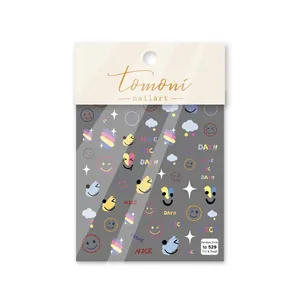 Self-adhesive nail art stickers with colorful smiley faces and stars by tomoni