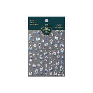 3D embossed Christmas nail stickers with snowflake and reindeer designs, model M-753
