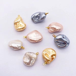 Baroque faux pearl pendants in gold, silver and pink for DIY necklace jewelry making