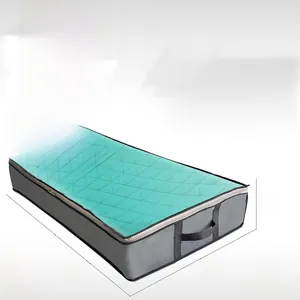 Detail view of 67.5L foldable underbed storage bag with dimensions and handles