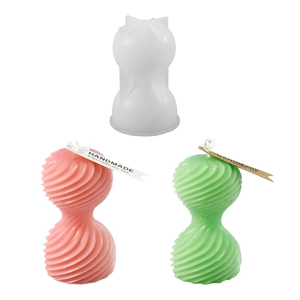 Stampo in silicone a sfera a spirale per candele fai-da-te e gesso con campioni finiti
