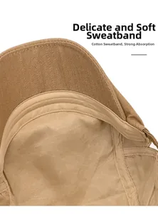Detail of soft cotton sweatband inside the beret showing quality stitching and texture