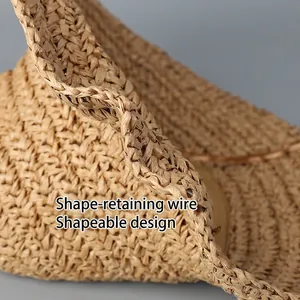 Handwoven straw sun hat with memory wire brim for adjustable styling and sun protection