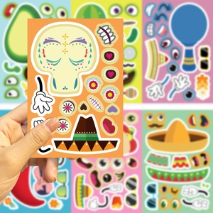 Autocollants de fête mexicaine DIY avec crânes et sombreros pour les loisirs créatifs