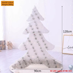 Artistic white 120cm flocked Christmas tree with 50 LED lights and silver accents