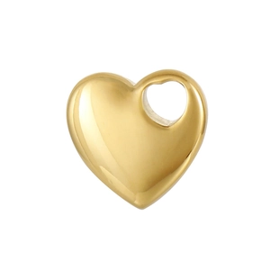 Pendentif breloque en forme de cœur en acier inoxydable doré poli pour bijoux femme