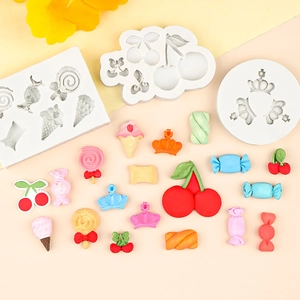 Cartoon candy crown silicone mold set for DIY chocolate and cake decoration projects
