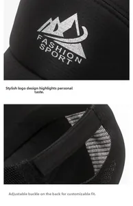 Close-up of mesh fabric and adjustable back strap on a breathable outdoor baseball cap