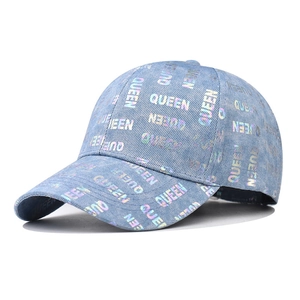 Cappello Da Baseball In Denim Con Stampa Lettere Queen Olografiche Per Uomo Donna Berretto Da Sole Regolabile In Cotone