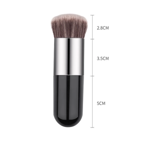 Detail of chubby foundation brush showing height dimensions for bristles, ferrule and handle