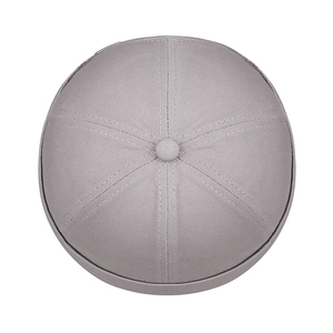 Classic grey cotton docker cap with a six-panel stitch design shown from a top view