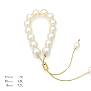 Size details of adjustable 18k gold plated pearl bracelets from 8mm to 12mm
