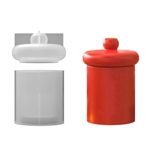 Set di stampi in silicone per barattolo di Natale fai-da-te con coperchio e manico tondo