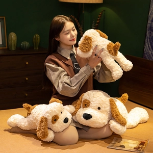 Soft cartoon plush puppy dog pillow set in various sizes for home decor and kids comfort