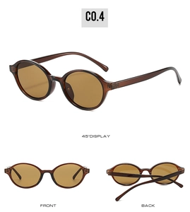 Three perspectives showing front, 45-degree, and back of tortoise oval frame sunglasses