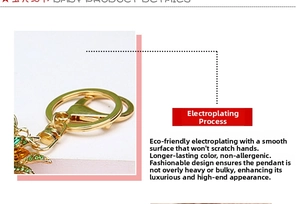 Macro detail of gold airplane keychain featuring green and orange crystal embellishments