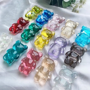 Carino Supporto Espandibile per Telefono a Forma di Orso Multicolore Glitter Impugnatura per Cellulare Supporto da Scrivania Pieghevole