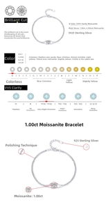 Λεπτομέρεια διαμαντιού moissanite 1ct D-color VVS1 σε αλυσίδα από ασήμι S925