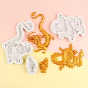 Chinese dragon silicone molds for fondant cakes and chocolate border decoration