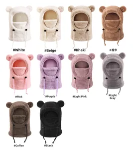 Détails des écharpes à capuche ours pour enfants en dix couleurs d'hiver