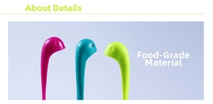 Detail van Loch Ness monster soeplepel van voedselveilig plastic in diverse matte kleuren