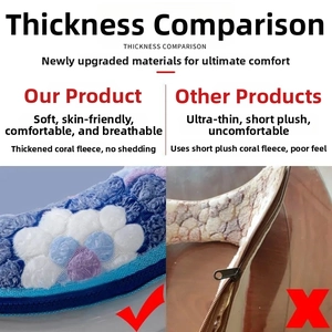 Detailed comparison of thick coral fleece toilet seat cover material and soft texture