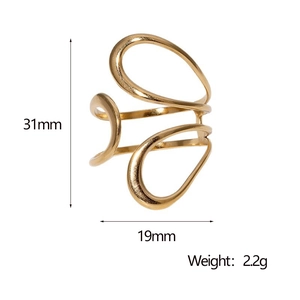Detailed size specifications of 18k gold plated stainless steel ring with 31mm height