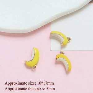 Macro view of 10x17mm gold-plated banana charms for DIY jewelry making accessories