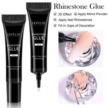 Detailed 4-in-1 nail glue for 3D effects, applying mirror powder and rhinestones