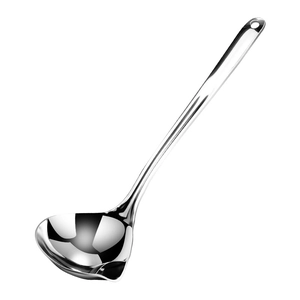 304 stainless steel oil separator spoon with side spout for kitchen fat filtering