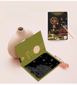 Kit de cartes à gratter d'art des monuments de Xi'an avec détails en feuille d'or