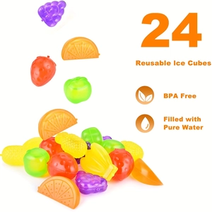 Reusable Ice Cubes BPA Free Fruit Shaped Plastic Ice Cubes Washable Cooler For Drinks Beverage Juice Colorful Cooling Cubes Set
