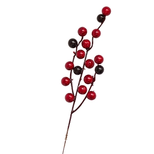 Lifelike red and black simulation berry stems for Christmas tree and home decor