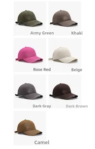 Detalle de siete colores vintage de gorras de béisbol de algodón lavado efecto desgastado