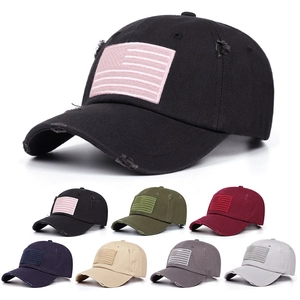 Vintage Distressed Baseball Cap With US Flag Embroidery Cotton Adjustable Sun Hat For Men Women Outdoor Casual Headwear