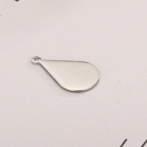 Polished silver stainless steel teardrop pendant for DIY jewelry making accessories
